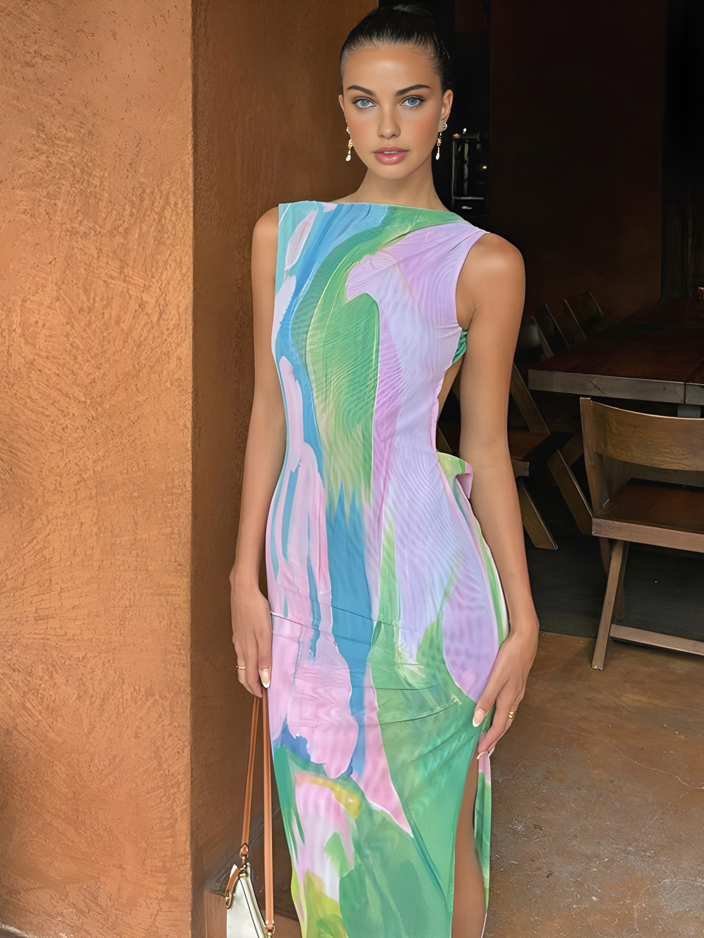 【送料&関税込】MSGM Sleeveless Colored Long Dress GRASWE Women Pockets Elastic Waist Long Dress Loose Summer
