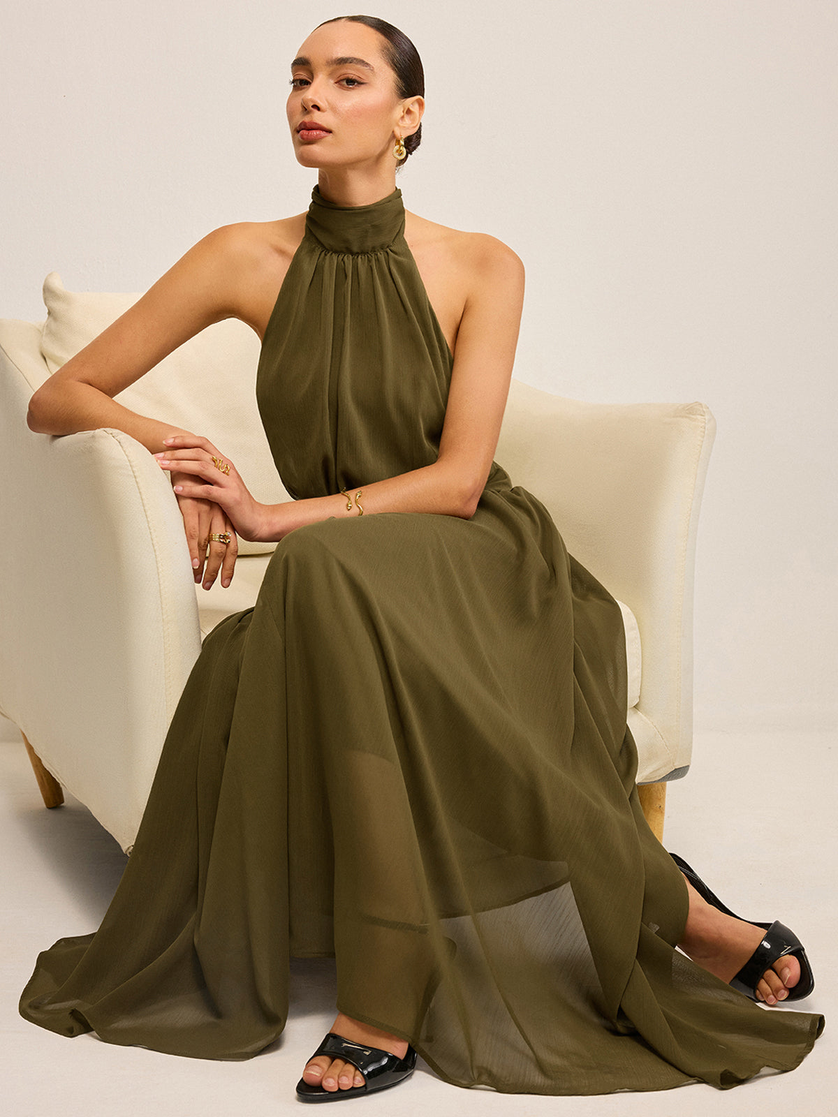 sachin and babi light blue dress Sharni Blue Ombre Chiffon Halter-Neck Maxi Dress  Club L London