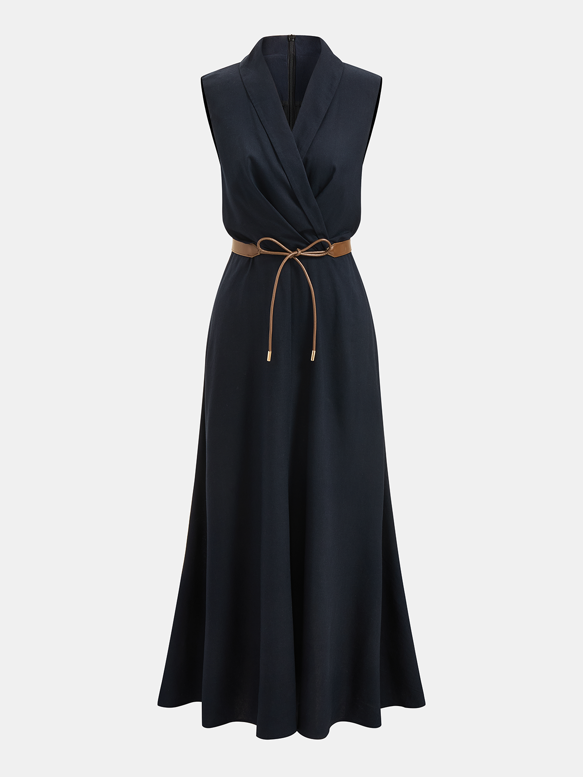 Belted Sleeveless Wrap Maxi Dress Belted Sleeveless Wrap Maxi Dress