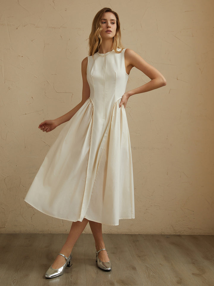 Floral White Sleeveless Midi Dress Meshki Dresses Meshki White Cotton  Sleeveless Midi Dress Poshmark