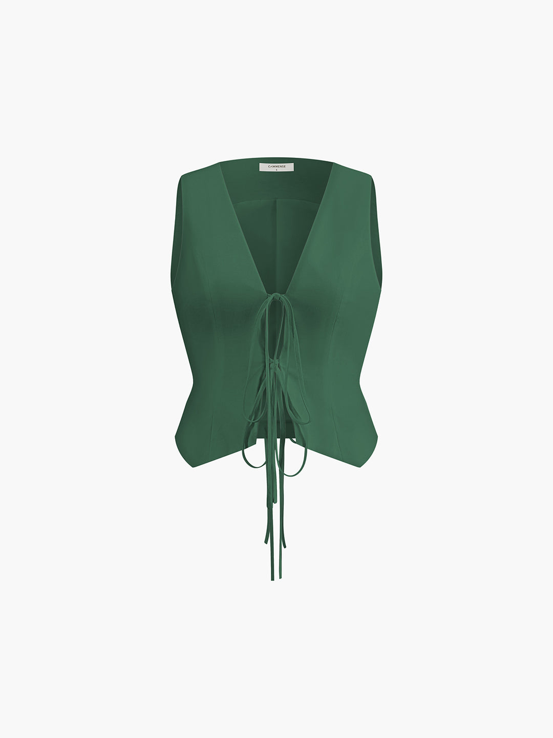 トップス CordingEmbroideryDetail CottonVest Bamboo Cotton Fleece Hooded Midi Vest | Women's Bamboo