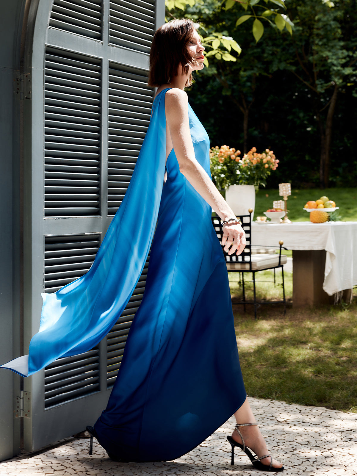 Asymmetrical One Shoulder Gradient Long Dress | COMMENSE Asymmetrical One Shoulder Gradient Long Dress | COMMENSE