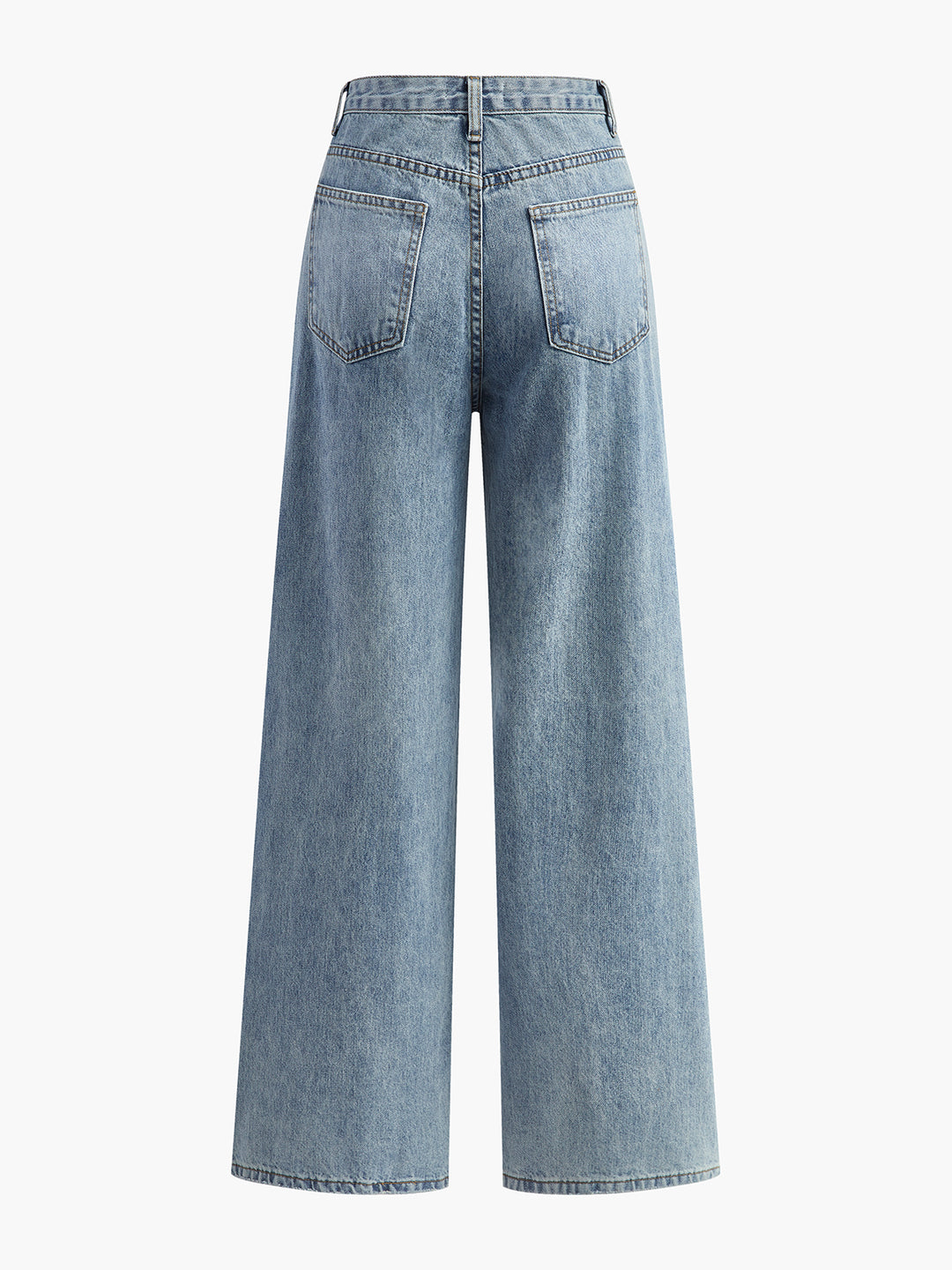 Asymmetric Waist Wide-Leg Jeans – COMMENSE