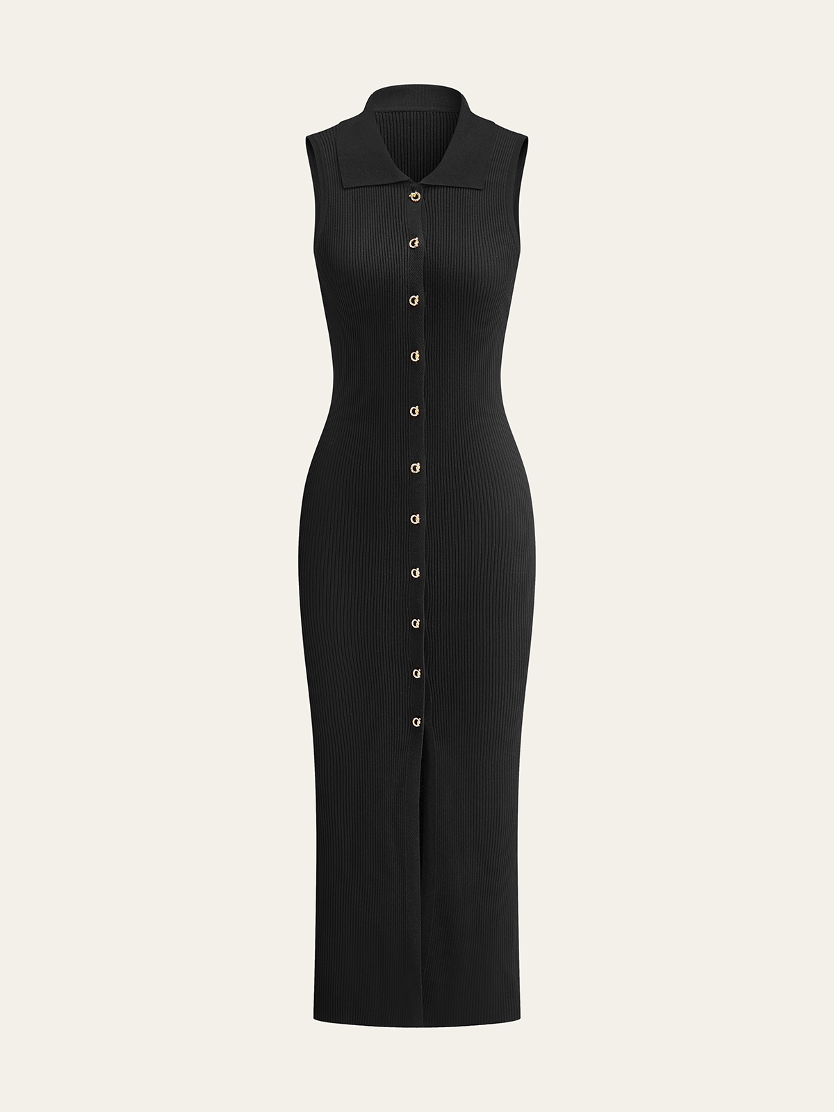 Ribbed Knit Button-Down Midi Dress | COMMENSE Ribbed Knit Button-Down Midi Dress | COMMENSE