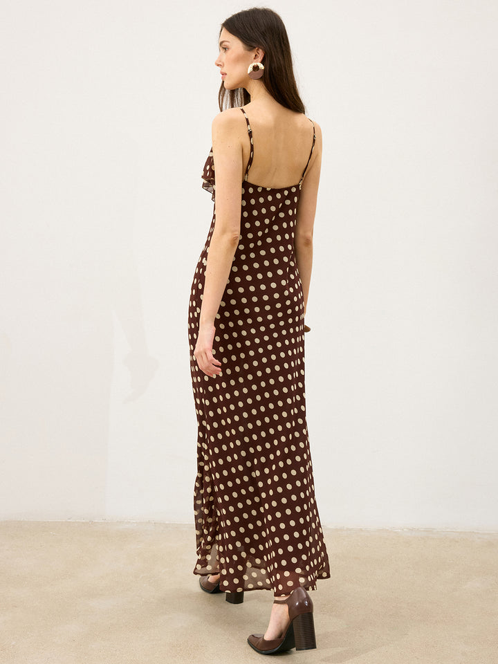 Maxi Dress Polka Dot Cowl Neck Dress Realisation Par Iggy Dress Polka Dot  By Realisation Par