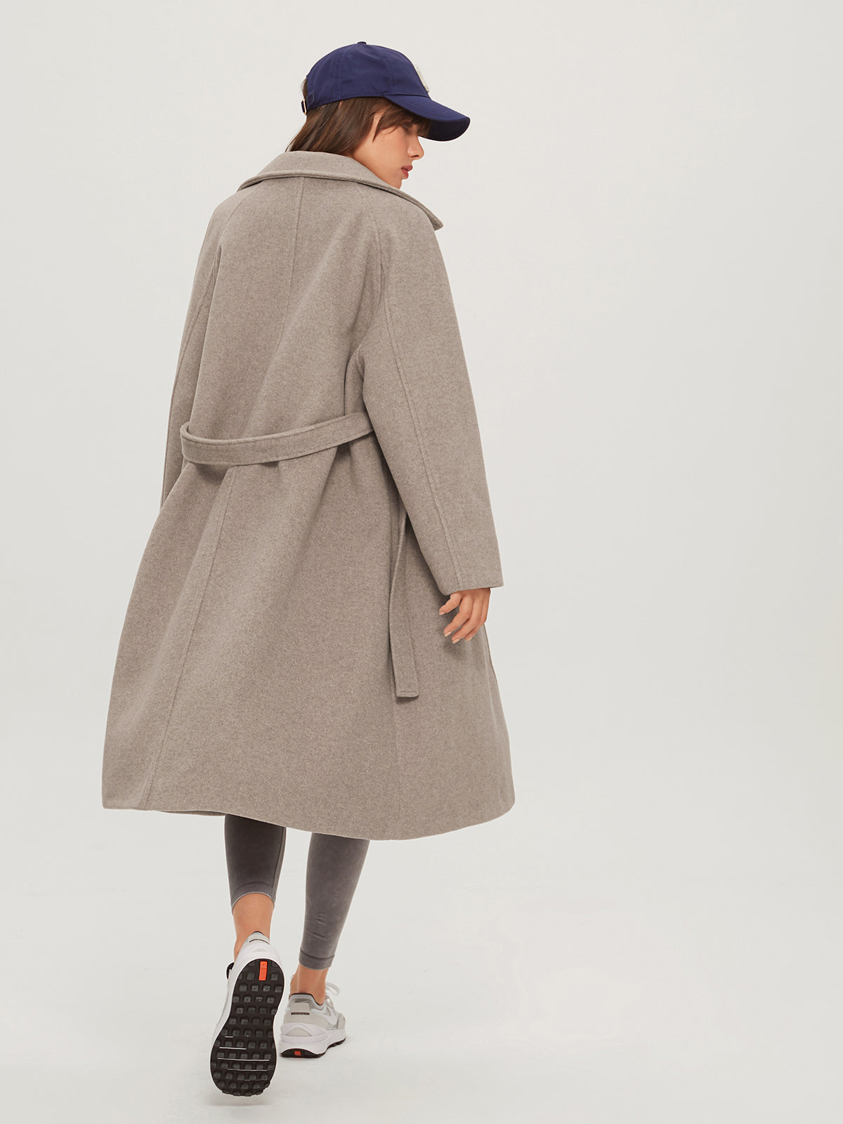 Brushed Wool Belted Long Overcoat – COMMENSE